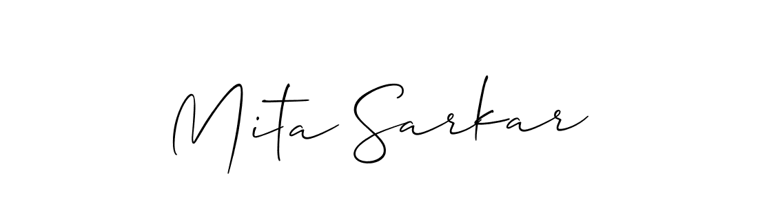 The best way (Allison_Script) to make a short signature is to pick only two or three words in your name. The name Mita Sarkar include a total of six letters. For converting this name. Mita Sarkar signature style 2 images and pictures png