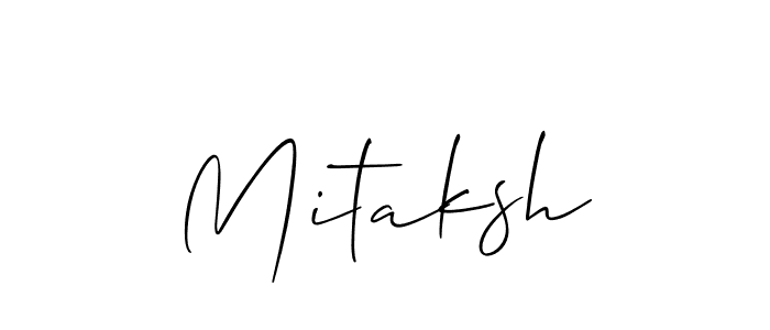 How to make Mitaksh name signature. Use Allison_Script style for creating short signs online. This is the latest handwritten sign. Mitaksh signature style 2 images and pictures png