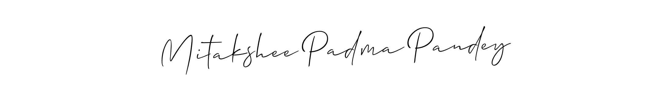 Mitakshee Padma Pandey stylish signature style. Best Handwritten Sign (Allison_Script) for my name. Handwritten Signature Collection Ideas for my name Mitakshee Padma Pandey. Mitakshee Padma Pandey signature style 2 images and pictures png