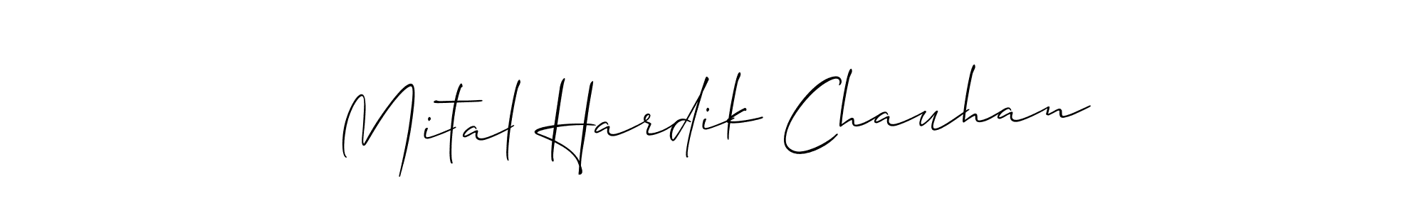 Also You can easily find your signature by using the search form. We will create Mital Hardik Chauhan name handwritten signature images for you free of cost using Allison_Script sign style. Mital Hardik Chauhan signature style 2 images and pictures png