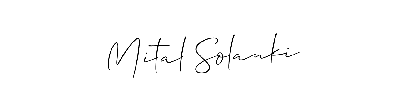 Make a beautiful signature design for name Mital Solanki. With this signature (Allison_Script) style, you can create a handwritten signature for free. Mital Solanki signature style 2 images and pictures png