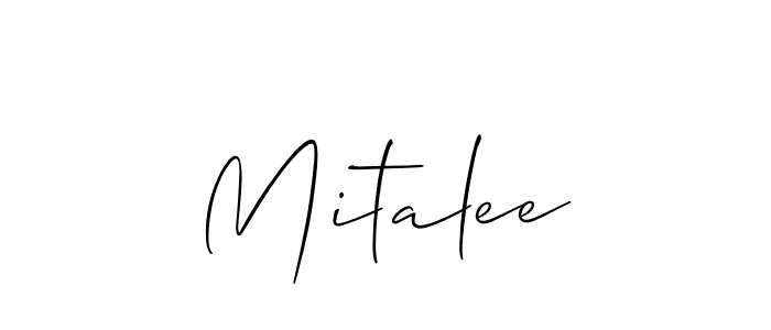 Also we have Mitalee name is the best signature style. Create professional handwritten signature collection using Allison_Script autograph style. Mitalee signature style 2 images and pictures png