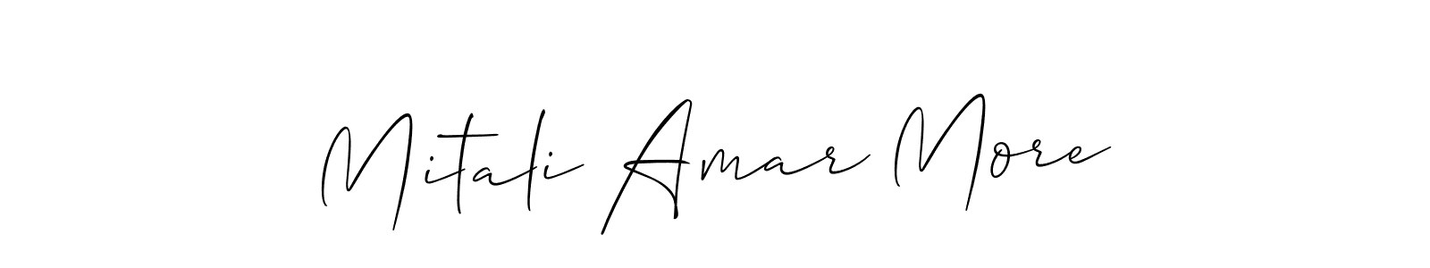 Similarly Allison_Script is the best handwritten signature design. Signature creator online .You can use it as an online autograph creator for name Mitali Amar More. Mitali Amar More signature style 2 images and pictures png