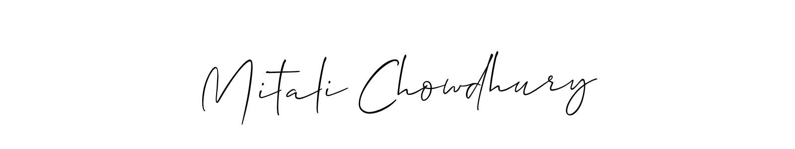 Make a short Mitali Chowdhury signature style. Manage your documents anywhere anytime using Allison_Script. Create and add eSignatures, submit forms, share and send files easily. Mitali Chowdhury signature style 2 images and pictures png