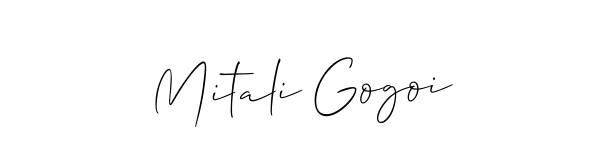 Use a signature maker to create a handwritten signature online. With this signature software, you can design (Allison_Script) your own signature for name Mitali Gogoi. Mitali Gogoi signature style 2 images and pictures png