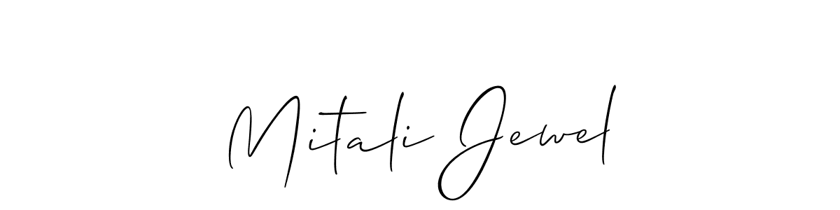 The best way (Allison_Script) to make a short signature is to pick only two or three words in your name. The name Mitali Jewel include a total of six letters. For converting this name. Mitali Jewel signature style 2 images and pictures png