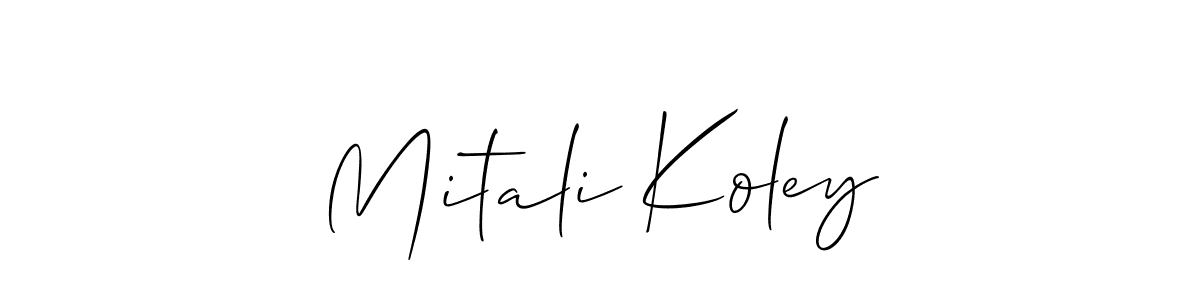 How to make Mitali Koley signature? Allison_Script is a professional autograph style. Create handwritten signature for Mitali Koley name. Mitali Koley signature style 2 images and pictures png
