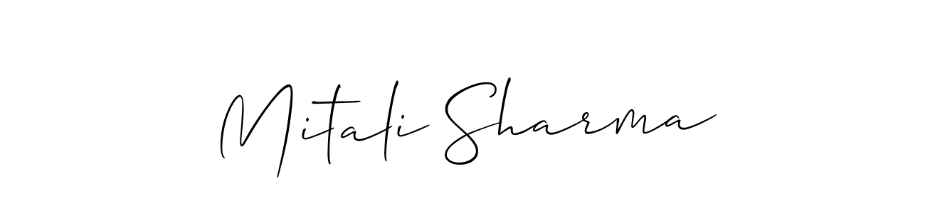 Also we have Mitali Sharma name is the best signature style. Create professional handwritten signature collection using Allison_Script autograph style. Mitali Sharma signature style 2 images and pictures png