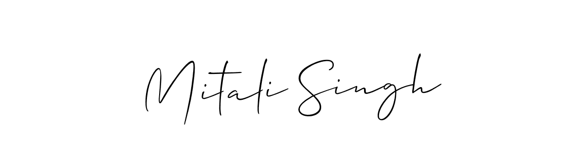 Create a beautiful signature design for name Mitali Singh. With this signature (Allison_Script) fonts, you can make a handwritten signature for free. Mitali Singh signature style 2 images and pictures png