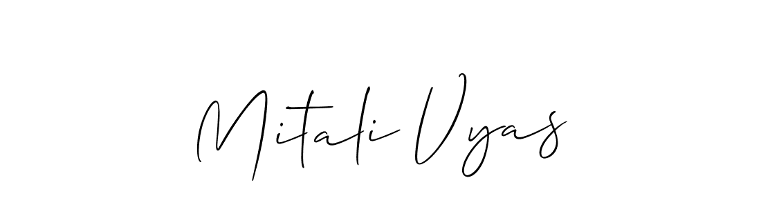 Allison_Script is a professional signature style that is perfect for those who want to add a touch of class to their signature. It is also a great choice for those who want to make their signature more unique. Get Mitali Vyas name to fancy signature for free. Mitali Vyas signature style 2 images and pictures png