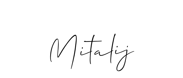 Make a short Mitalij signature style. Manage your documents anywhere anytime using Allison_Script. Create and add eSignatures, submit forms, share and send files easily. Mitalij signature style 2 images and pictures png