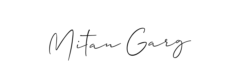 Design your own signature with our free online signature maker. With this signature software, you can create a handwritten (Allison_Script) signature for name Mitan Garg. Mitan Garg signature style 2 images and pictures png