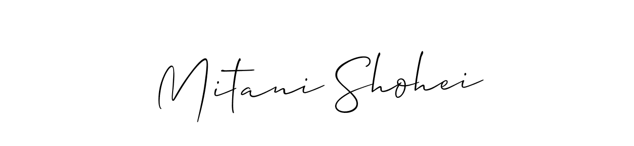 Design your own signature with our free online signature maker. With this signature software, you can create a handwritten (Allison_Script) signature for name Mitani Shohei. Mitani Shohei signature style 2 images and pictures png