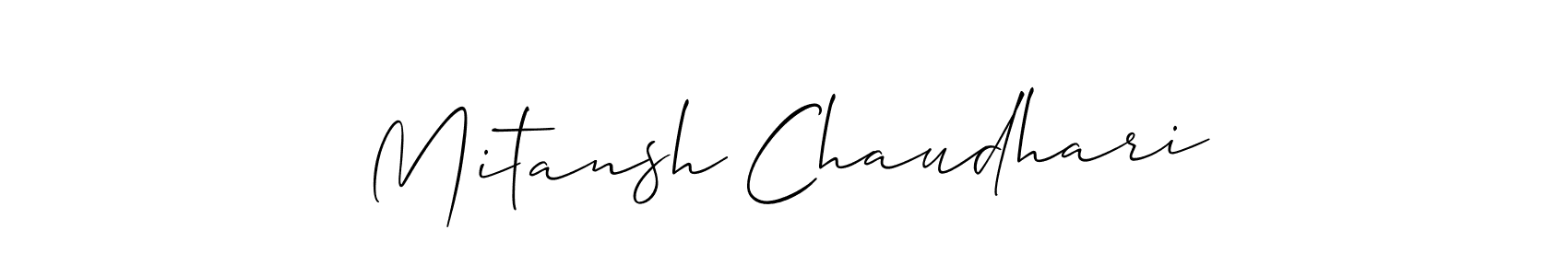 Allison_Script is a professional signature style that is perfect for those who want to add a touch of class to their signature. It is also a great choice for those who want to make their signature more unique. Get Mitansh Chaudhari name to fancy signature for free. Mitansh Chaudhari signature style 2 images and pictures png
