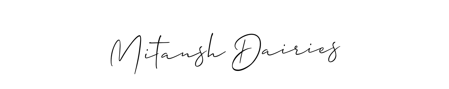 This is the best signature style for the Mitansh Dairies name. Also you like these signature font (Allison_Script). Mix name signature. Mitansh Dairies signature style 2 images and pictures png