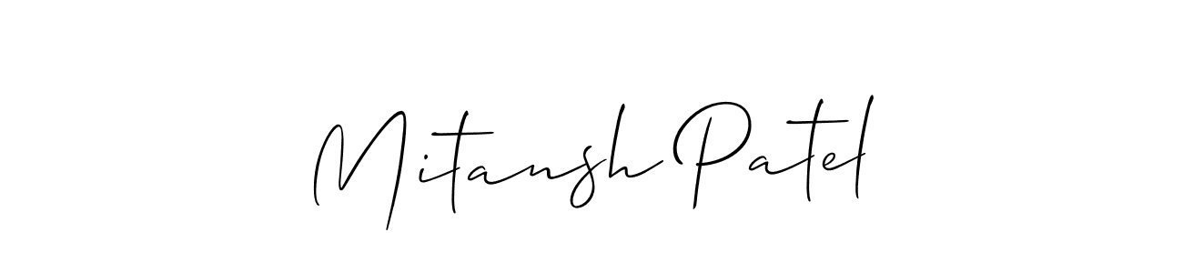 How to make Mitansh Patel signature? Allison_Script is a professional autograph style. Create handwritten signature for Mitansh Patel name. Mitansh Patel signature style 2 images and pictures png