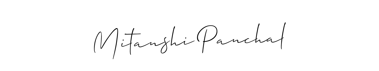 if you are searching for the best signature style for your name Mitanshi Panchal. so please give up your signature search. here we have designed multiple signature styles  using Allison_Script. Mitanshi Panchal signature style 2 images and pictures png