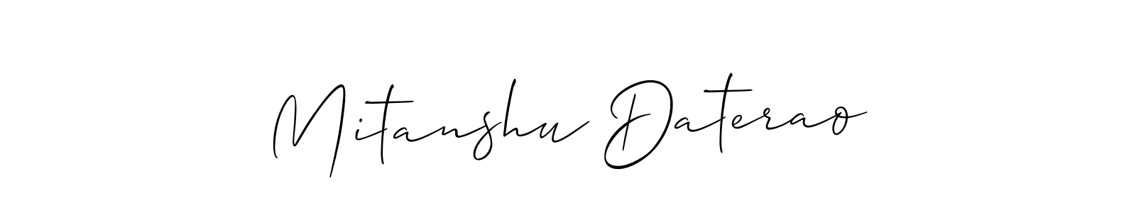 Similarly Allison_Script is the best handwritten signature design. Signature creator online .You can use it as an online autograph creator for name Mitanshu Daterao. Mitanshu Daterao signature style 2 images and pictures png