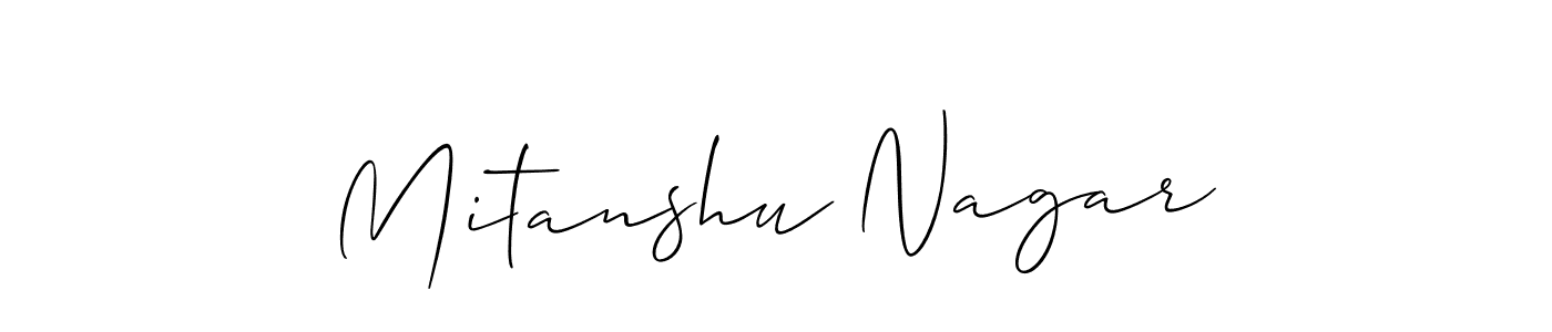 It looks lik you need a new signature style for name Mitanshu Nagar. Design unique handwritten (Allison_Script) signature with our free signature maker in just a few clicks. Mitanshu Nagar signature style 2 images and pictures png