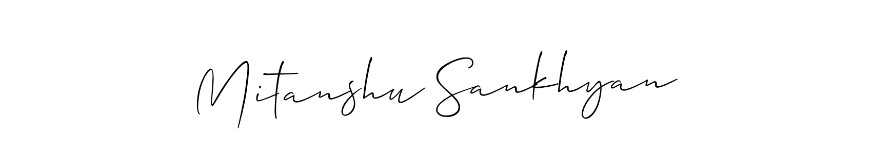 Make a beautiful signature design for name Mitanshu Sankhyan. With this signature (Allison_Script) style, you can create a handwritten signature for free. Mitanshu Sankhyan signature style 2 images and pictures png