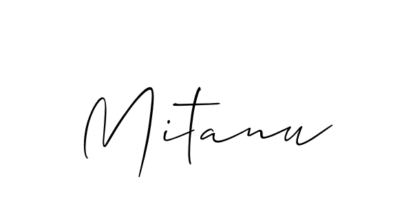 Allison_Script is a professional signature style that is perfect for those who want to add a touch of class to their signature. It is also a great choice for those who want to make their signature more unique. Get Mitanu name to fancy signature for free. Mitanu signature style 2 images and pictures png