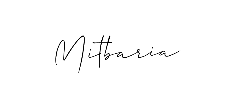 Allison_Script is a professional signature style that is perfect for those who want to add a touch of class to their signature. It is also a great choice for those who want to make their signature more unique. Get Mitbaria name to fancy signature for free. Mitbaria signature style 2 images and pictures png