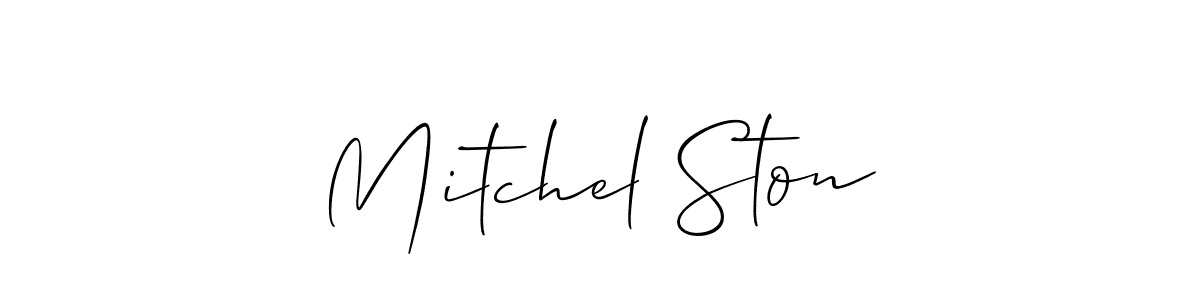 Use a signature maker to create a handwritten signature online. With this signature software, you can design (Allison_Script) your own signature for name Mitchel Ston. Mitchel Ston signature style 2 images and pictures png