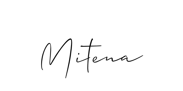 if you are searching for the best signature style for your name Mitena. so please give up your signature search. here we have designed multiple signature styles  using Allison_Script. Mitena signature style 2 images and pictures png