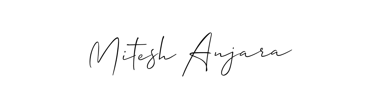 It looks lik you need a new signature style for name Mitesh Anjara. Design unique handwritten (Allison_Script) signature with our free signature maker in just a few clicks. Mitesh Anjara signature style 2 images and pictures png