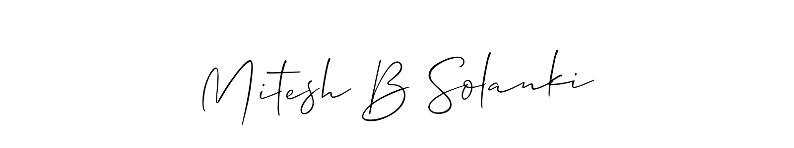 How to make Mitesh B Solanki signature? Allison_Script is a professional autograph style. Create handwritten signature for Mitesh B Solanki name. Mitesh B Solanki signature style 2 images and pictures png