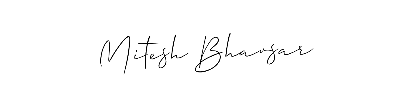 Allison_Script is a professional signature style that is perfect for those who want to add a touch of class to their signature. It is also a great choice for those who want to make their signature more unique. Get Mitesh Bhavsar name to fancy signature for free. Mitesh Bhavsar signature style 2 images and pictures png