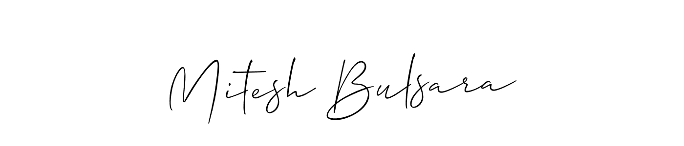 Create a beautiful signature design for name Mitesh Bulsara. With this signature (Allison_Script) fonts, you can make a handwritten signature for free. Mitesh Bulsara signature style 2 images and pictures png