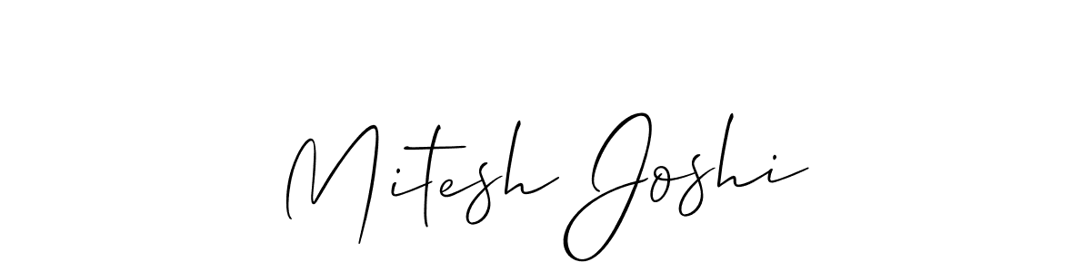 Create a beautiful signature design for name Mitesh Joshi. With this signature (Allison_Script) fonts, you can make a handwritten signature for free. Mitesh Joshi signature style 2 images and pictures png