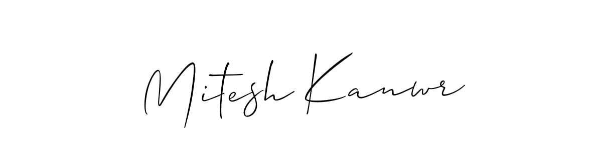 How to make Mitesh Kanwr name signature. Use Allison_Script style for creating short signs online. This is the latest handwritten sign. Mitesh Kanwr signature style 2 images and pictures png