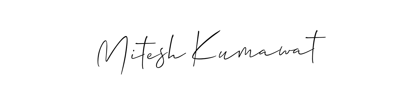 Make a beautiful signature design for name Mitesh Kumawat. With this signature (Allison_Script) style, you can create a handwritten signature for free. Mitesh Kumawat signature style 2 images and pictures png