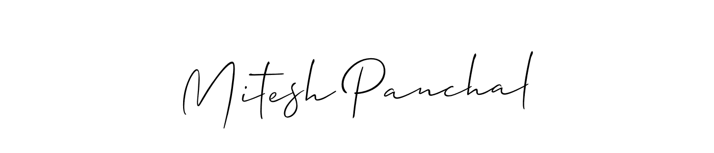 How to make Mitesh Panchal signature? Allison_Script is a professional autograph style. Create handwritten signature for Mitesh Panchal name. Mitesh Panchal signature style 2 images and pictures png