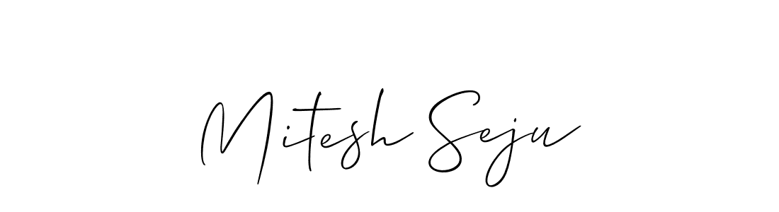 Allison_Script is a professional signature style that is perfect for those who want to add a touch of class to their signature. It is also a great choice for those who want to make their signature more unique. Get Mitesh Seju name to fancy signature for free. Mitesh Seju signature style 2 images and pictures png