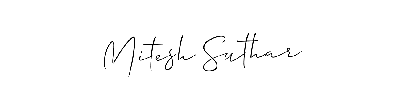 How to make Mitesh Suthar signature? Allison_Script is a professional autograph style. Create handwritten signature for Mitesh Suthar name. Mitesh Suthar signature style 2 images and pictures png