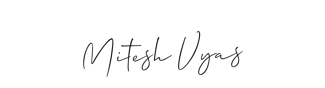 Mitesh Vyas stylish signature style. Best Handwritten Sign (Allison_Script) for my name. Handwritten Signature Collection Ideas for my name Mitesh Vyas. Mitesh Vyas signature style 2 images and pictures png