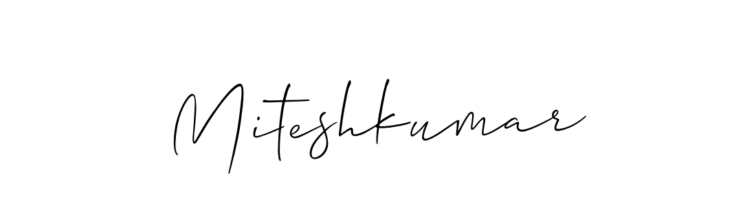 Also You can easily find your signature by using the search form. We will create Miteshkumar name handwritten signature images for you free of cost using Allison_Script sign style. Miteshkumar signature style 2 images and pictures png