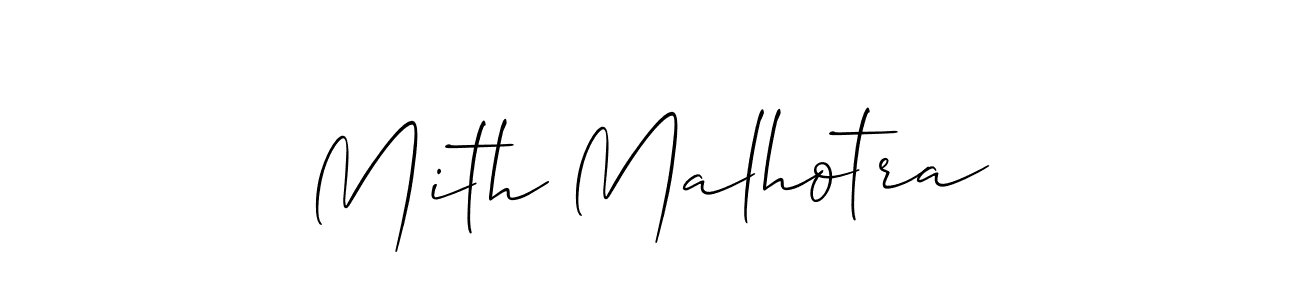 You should practise on your own different ways (Allison_Script) to write your name (Mith Malhotra) in signature. don't let someone else do it for you. Mith Malhotra signature style 2 images and pictures png