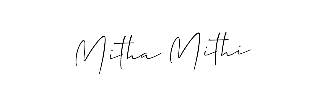 How to make Mitha Mithi name signature. Use Allison_Script style for creating short signs online. This is the latest handwritten sign. Mitha Mithi signature style 2 images and pictures png