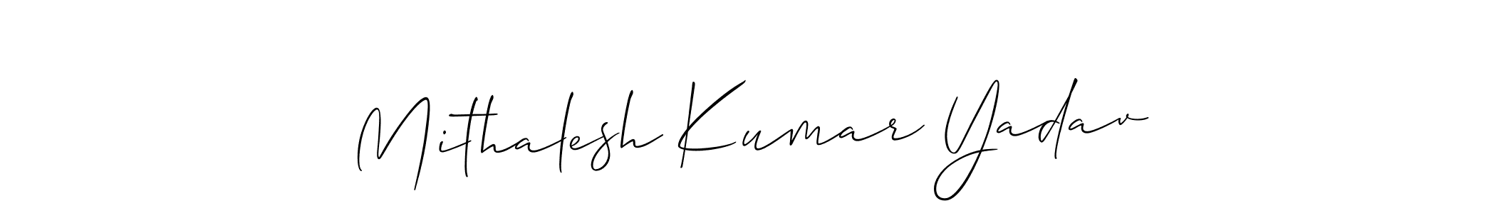 Also we have Mithalesh Kumar Yadav name is the best signature style. Create professional handwritten signature collection using Allison_Script autograph style. Mithalesh Kumar Yadav signature style 2 images and pictures png