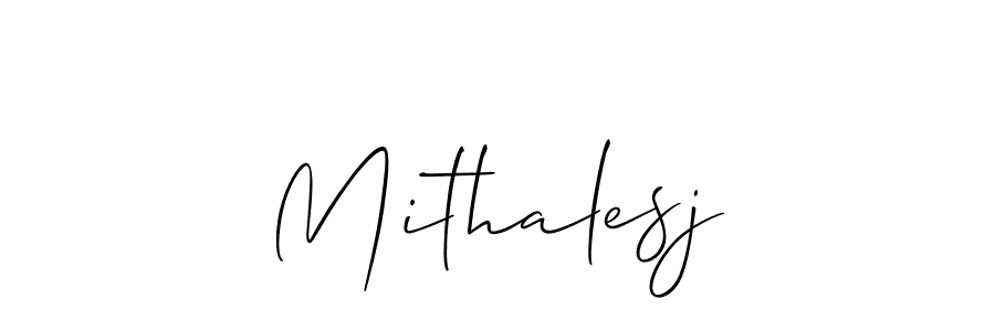 How to make Mithalesj name signature. Use Allison_Script style for creating short signs online. This is the latest handwritten sign. Mithalesj signature style 2 images and pictures png