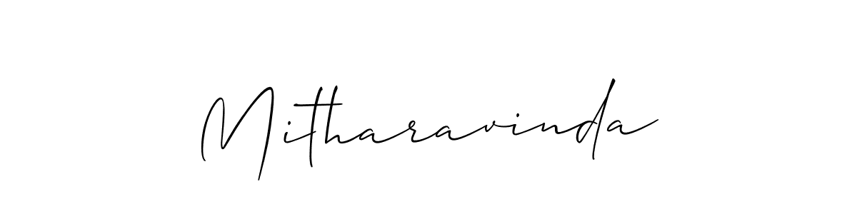 if you are searching for the best signature style for your name Mitharavinda. so please give up your signature search. here we have designed multiple signature styles  using Allison_Script. Mitharavinda signature style 2 images and pictures png