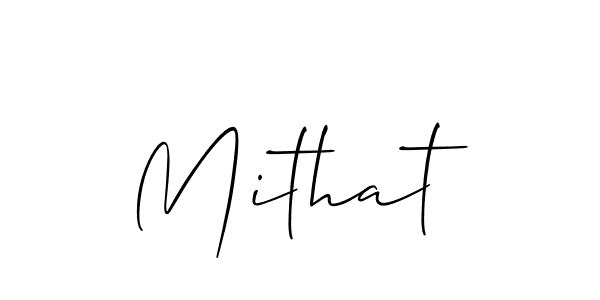 Use a signature maker to create a handwritten signature online. With this signature software, you can design (Allison_Script) your own signature for name Mithat. Mithat signature style 2 images and pictures png