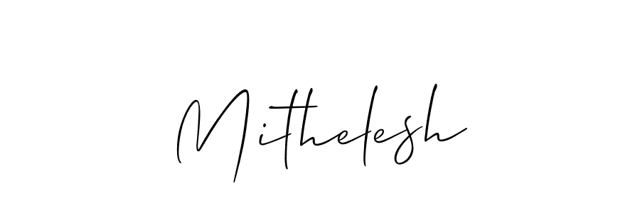 How to make Mithelesh name signature. Use Allison_Script style for creating short signs online. This is the latest handwritten sign. Mithelesh signature style 2 images and pictures png