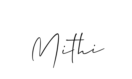 Make a beautiful signature design for name Mithi. With this signature (Allison_Script) style, you can create a handwritten signature for free. Mithi signature style 2 images and pictures png