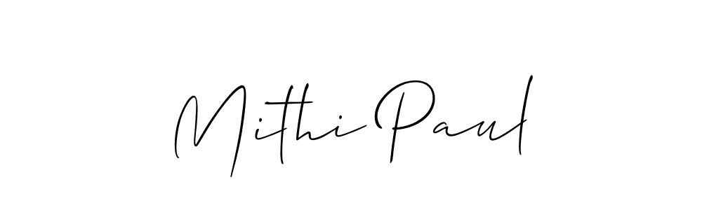 It looks lik you need a new signature style for name Mithi Paul. Design unique handwritten (Allison_Script) signature with our free signature maker in just a few clicks. Mithi Paul signature style 2 images and pictures png