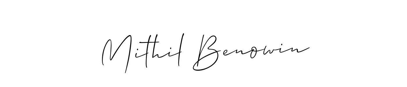 You should practise on your own different ways (Allison_Script) to write your name (Mithil Benowin) in signature. don't let someone else do it for you. Mithil Benowin signature style 2 images and pictures png